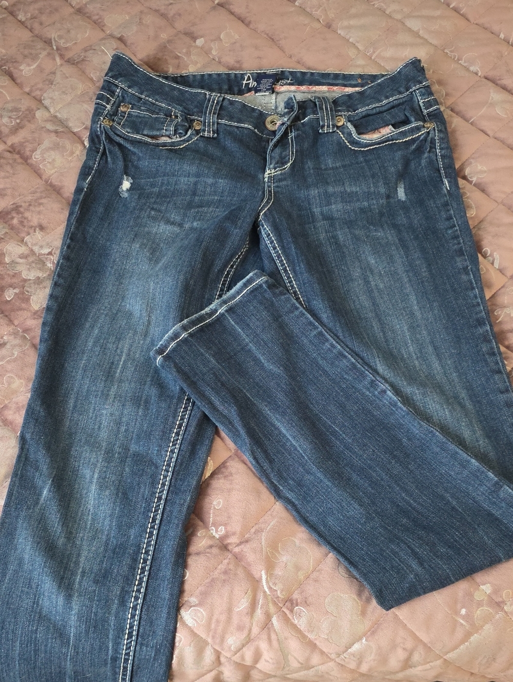 Amethyst Jeans Women's Straight Leg Indigo Blue Denim